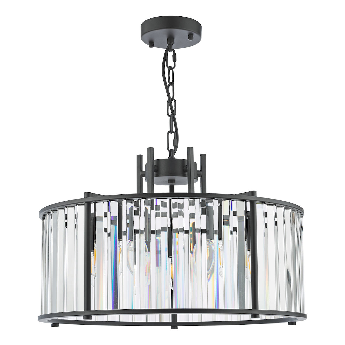 KIRAN 5LT PENDANT BLACK & CLEAR GLS