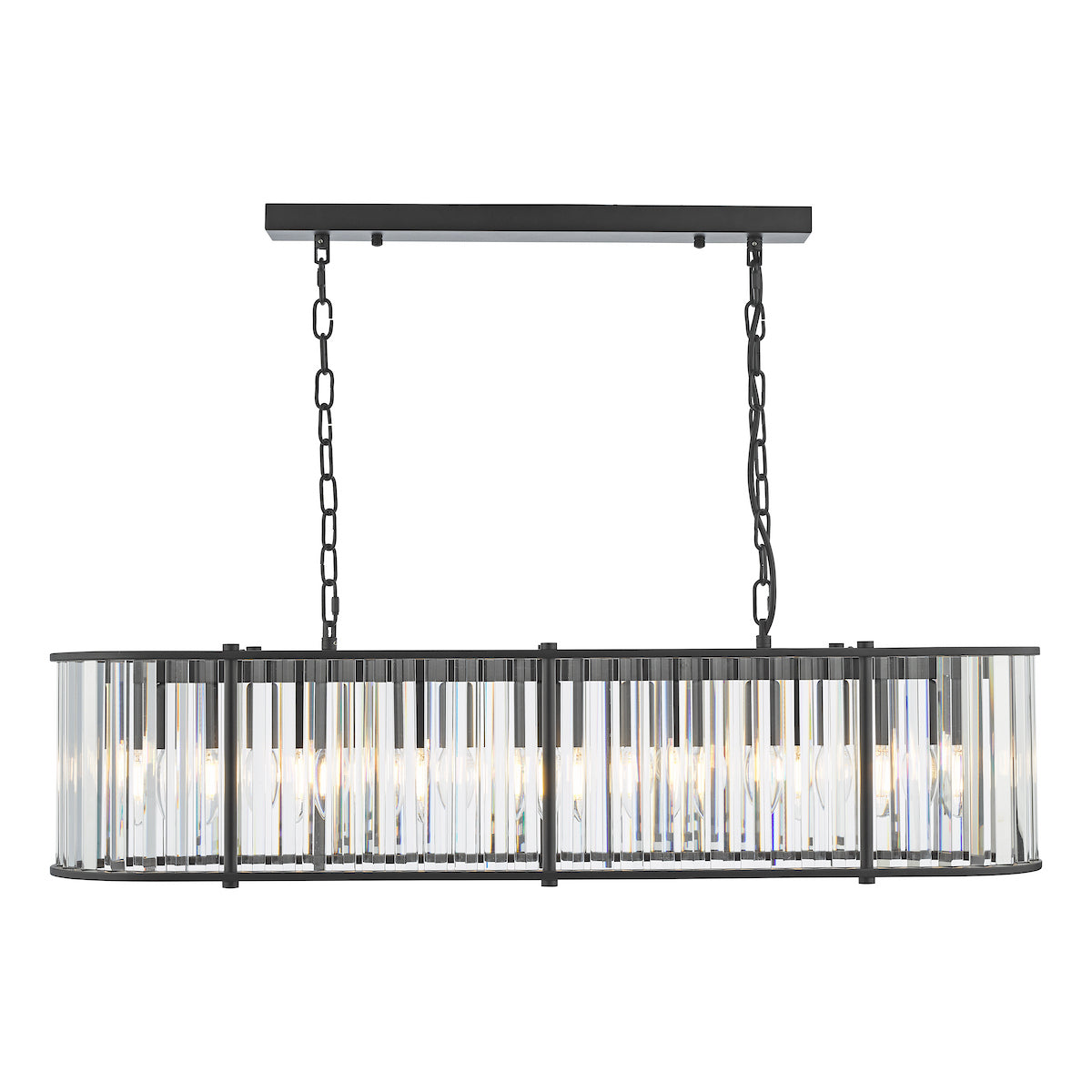 KIRAN 7LT BAR PENDANT BLACK & CLEAR GLS