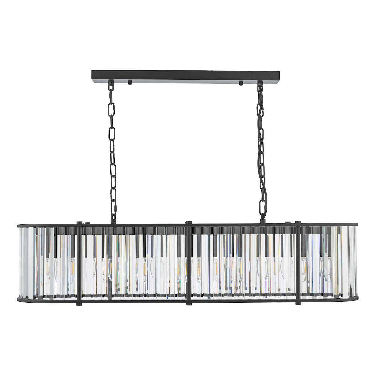KIRAN 7LT BAR PENDANT BLACK & CLEAR GLS