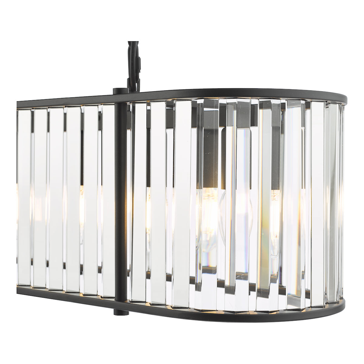 KIRAN 7LT BAR PENDANT BLACK & CLEAR GLS