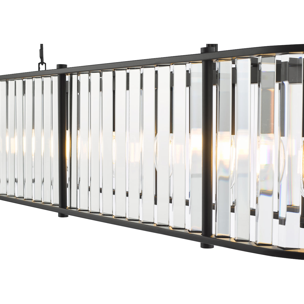 KIRAN 7LT BAR PENDANT BLACK & CLEAR GLS