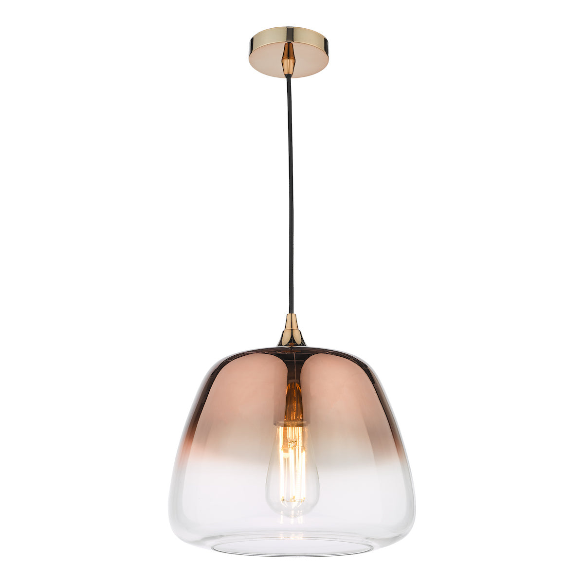 KLAXON 1LT PENDANT OMBRE COPPER GLASS