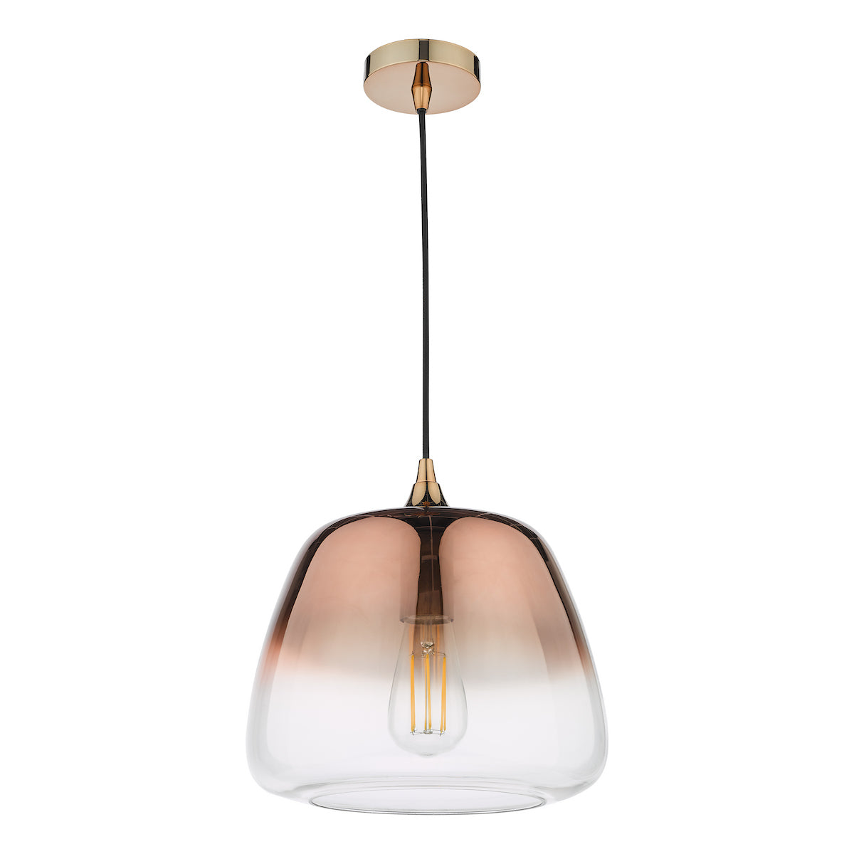 KLAXON 1LT PENDANT OMBRE COPPER GLASS