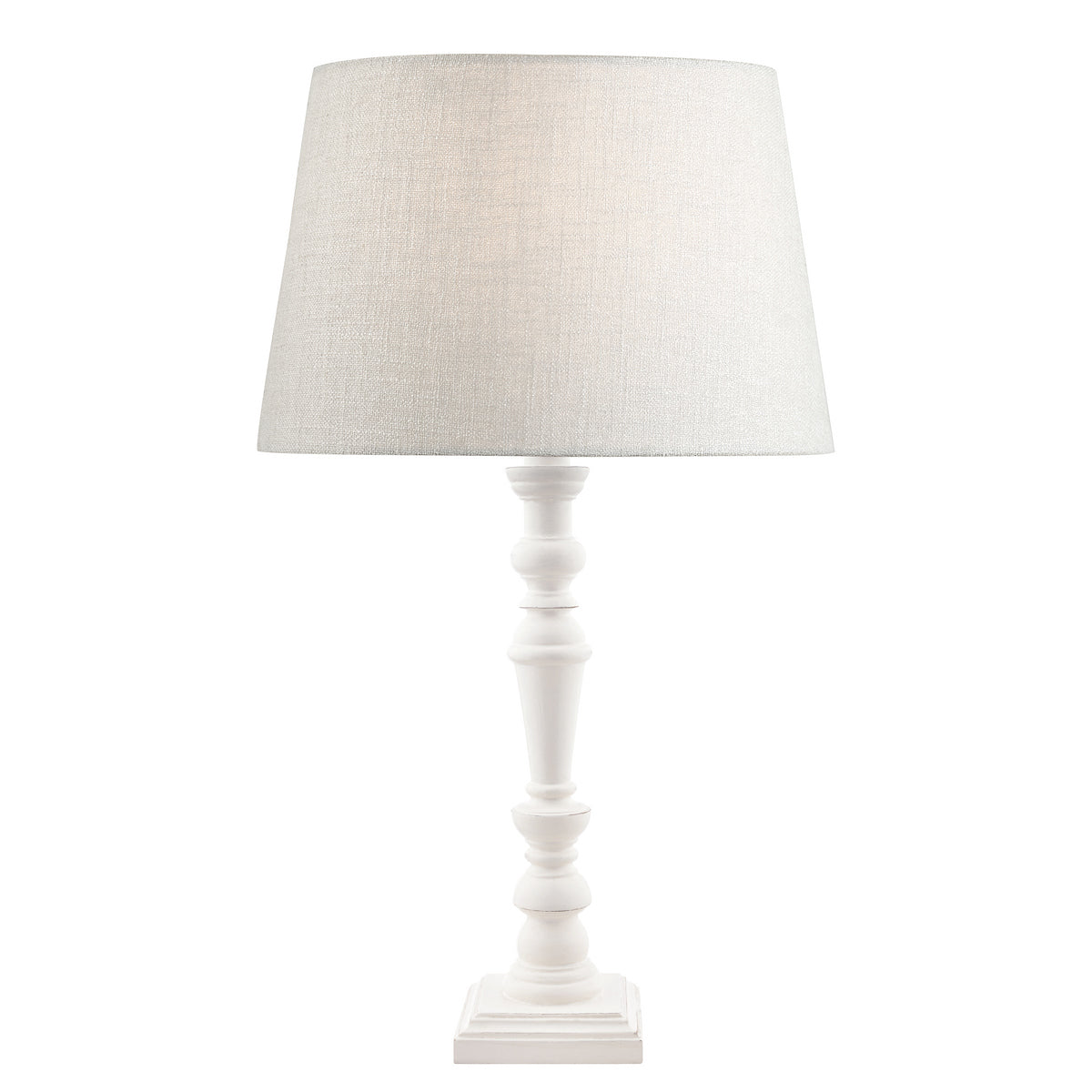 Laura Ashley Tate Wooden Table Lamp Distressed Off White Base Only