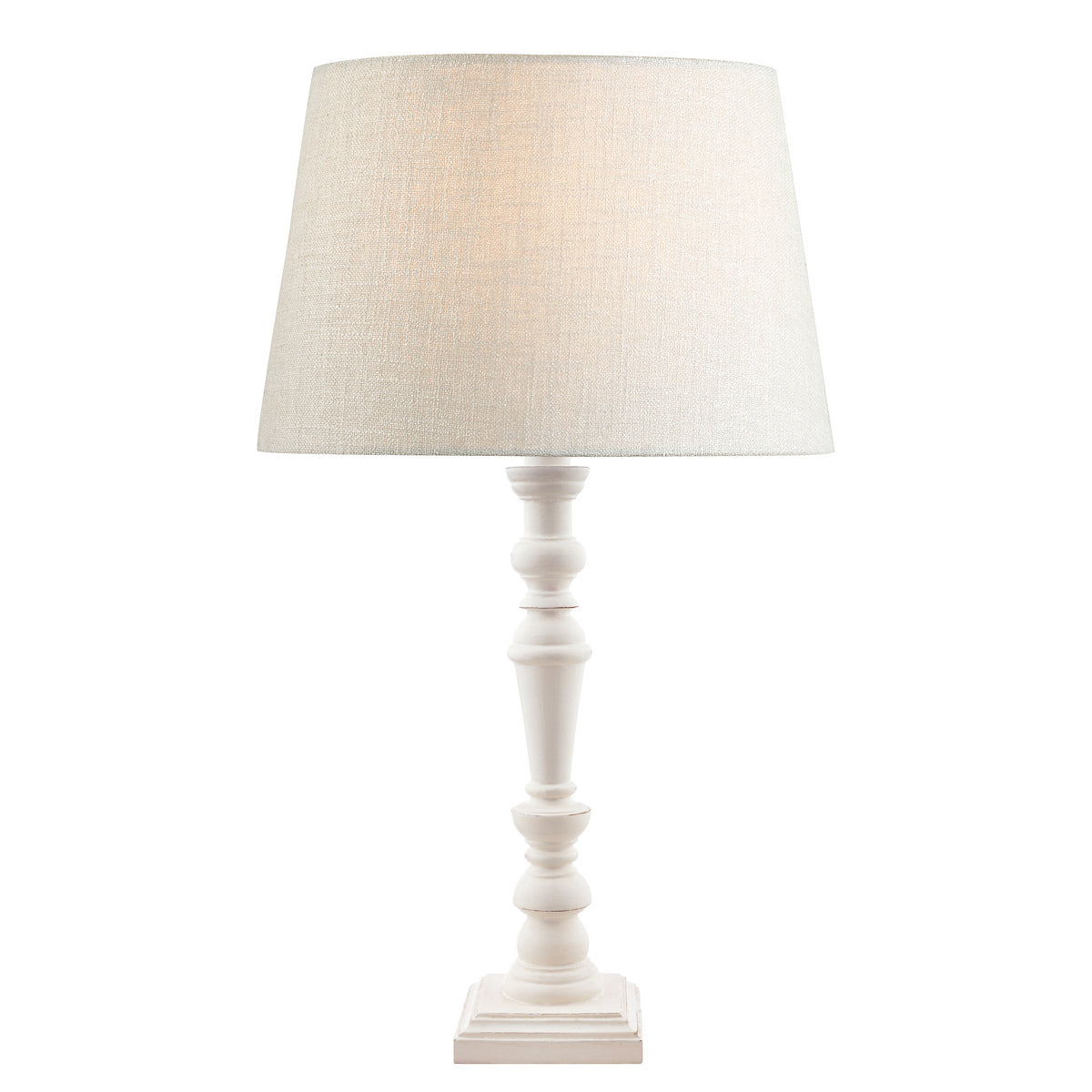 Laura Ashley Tate Wooden Table Lamp Distressed Off White Base Only
