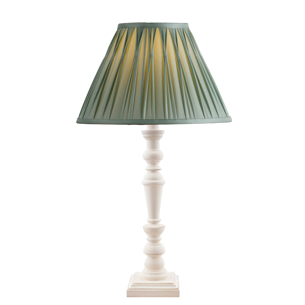 Laura Ashley Tate Wooden Table Lamp Distressed Off White Base Only