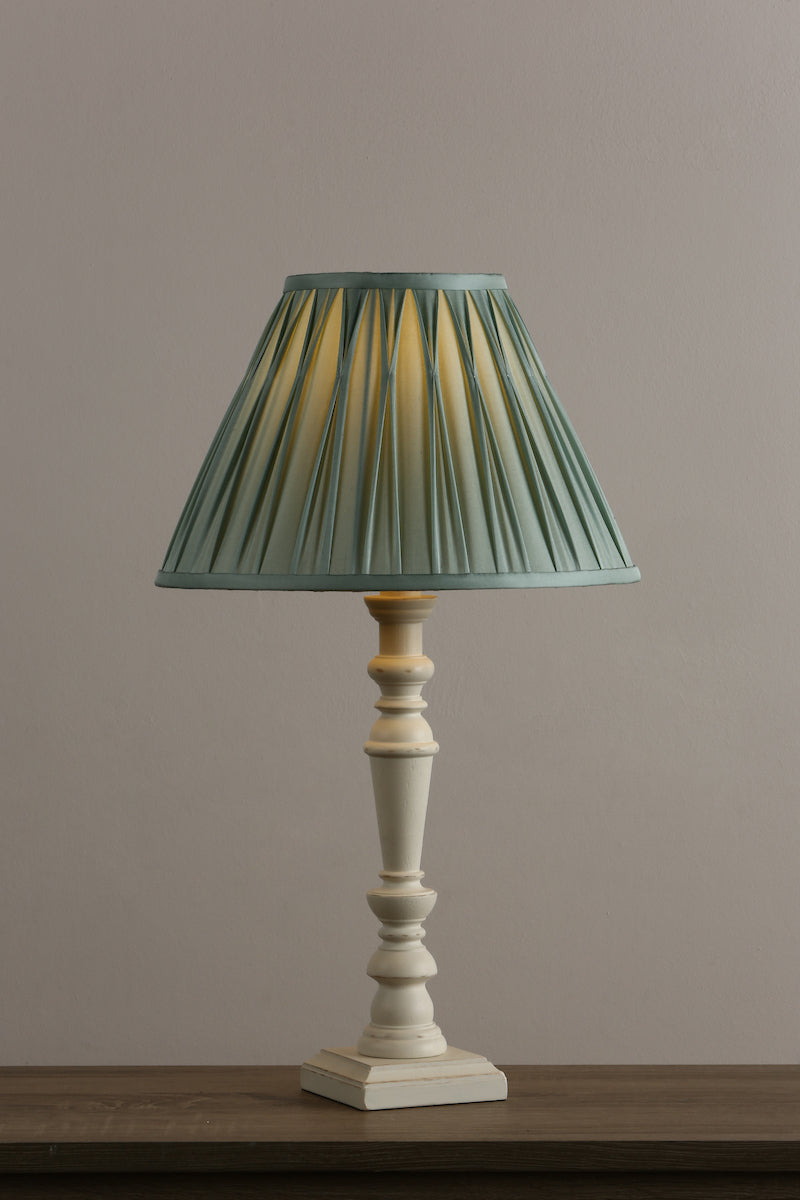 Laura Ashley Tate Wooden Table Lamp Distressed Off White Base Only