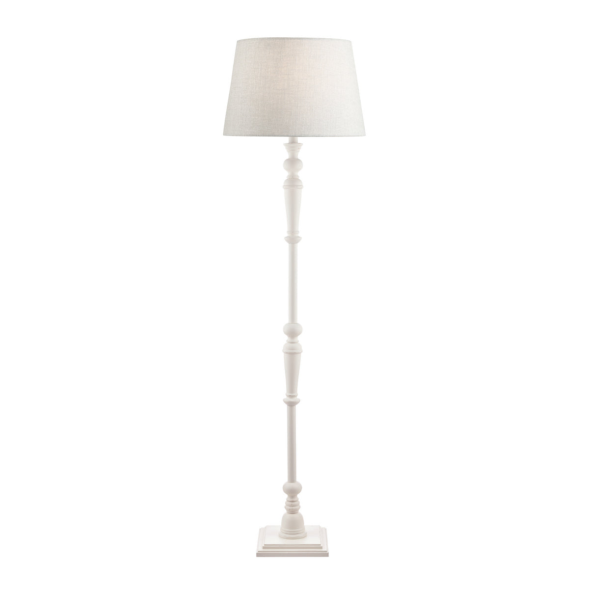 Laura Ashley Tate Wooden Floor Lamp Distressed Off White Base Only