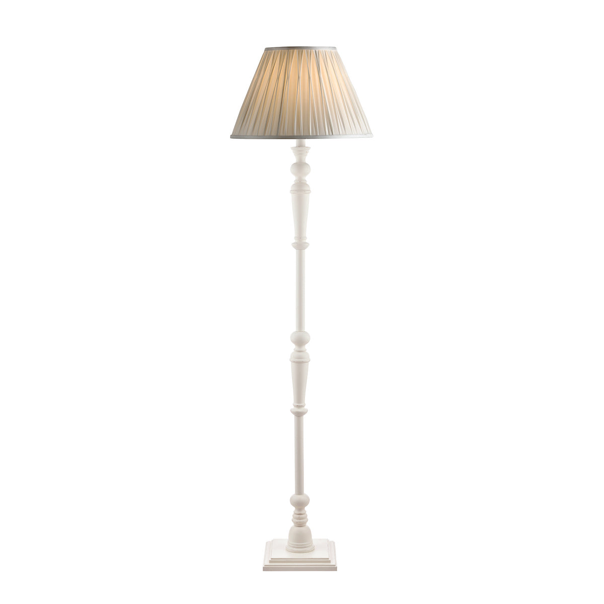 Laura Ashley Tate Wooden Floor Lamp Distressed Off White Base Only