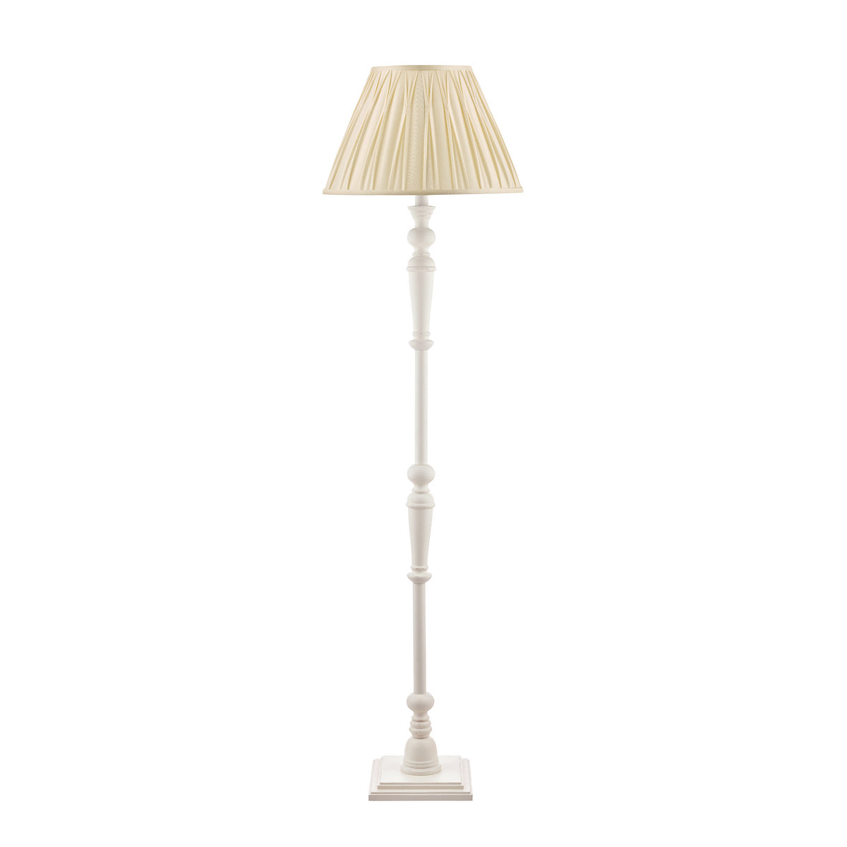 Laura Ashley Tate Wooden Floor Lamp Distressed Off White Base Only