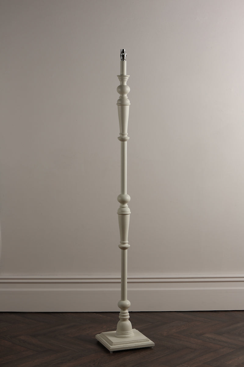 Laura Ashley Tate Wooden Floor Lamp Distressed Off White Base Only