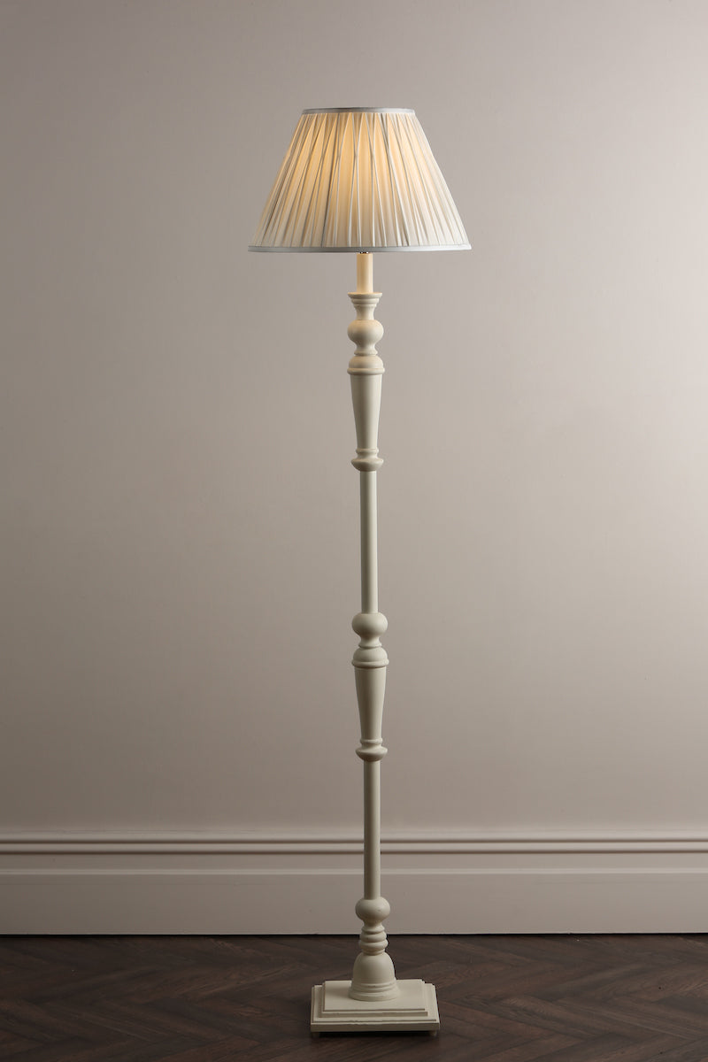 Laura Ashley Tate Wooden Floor Lamp Distressed Off White Base Only