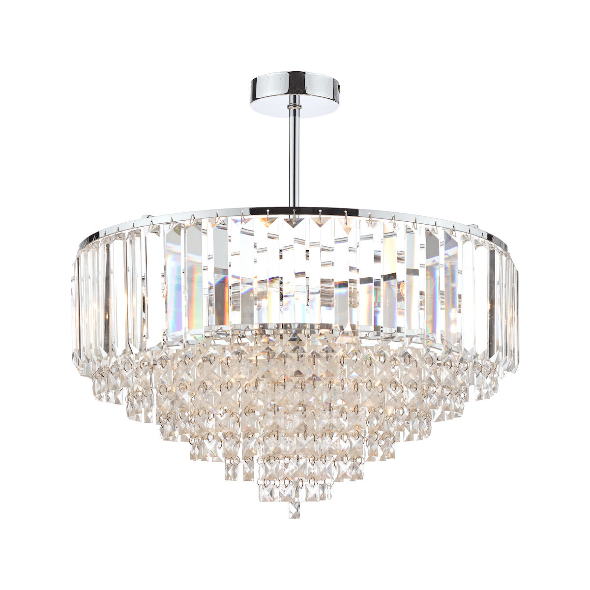 Laura Ashley Vienna 5lt Semi Flush Crystal & Polished Chrome