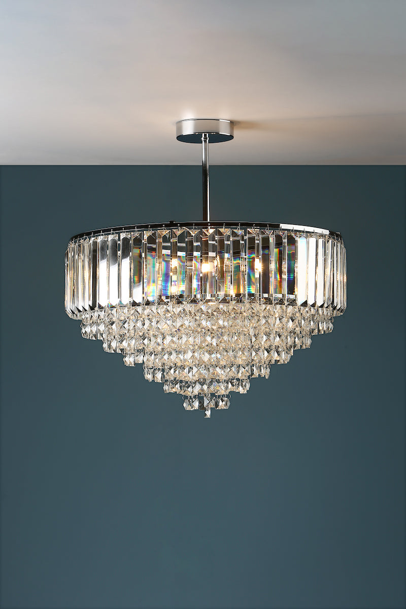 Laura Ashley Vienna 5lt Semi Flush Crystal & Polished Chrome