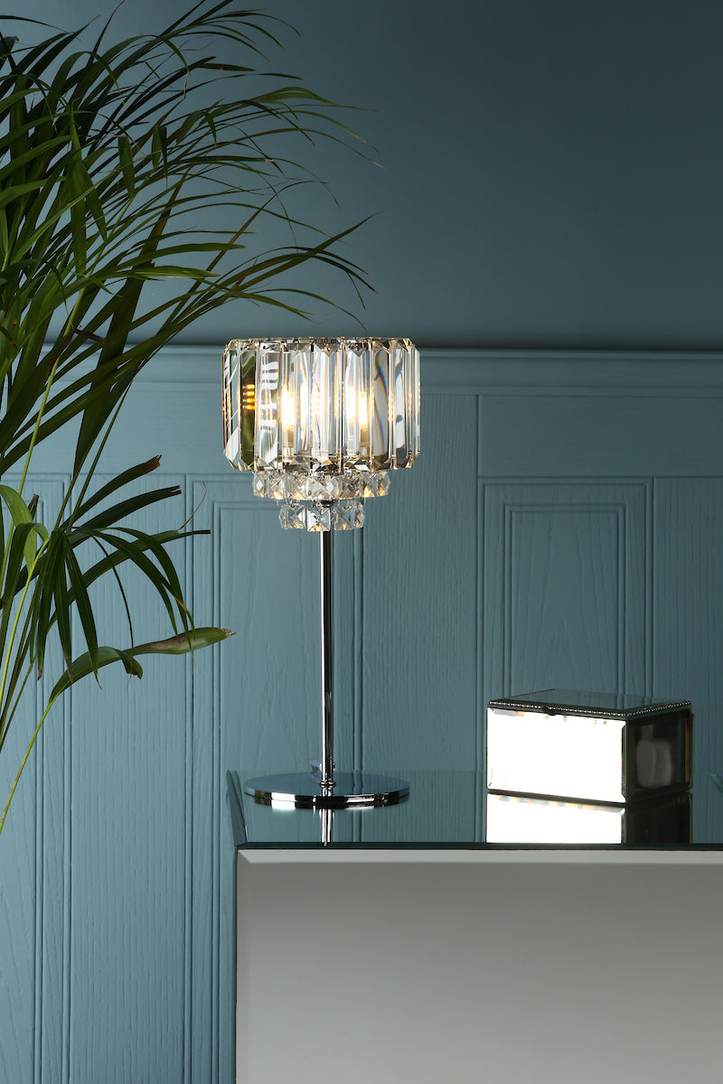 Laura Ashley Vienna Table Lamp Crystal & Polished Chrome