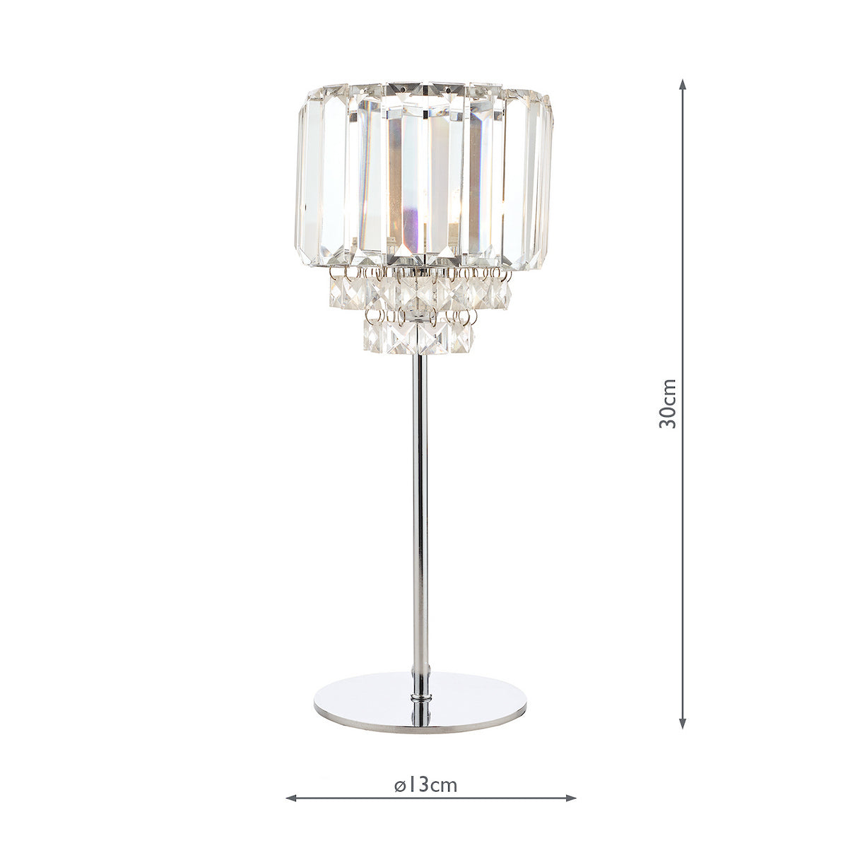Laura Ashley Vienna Table Lamp Crystal & Polished Chrome
