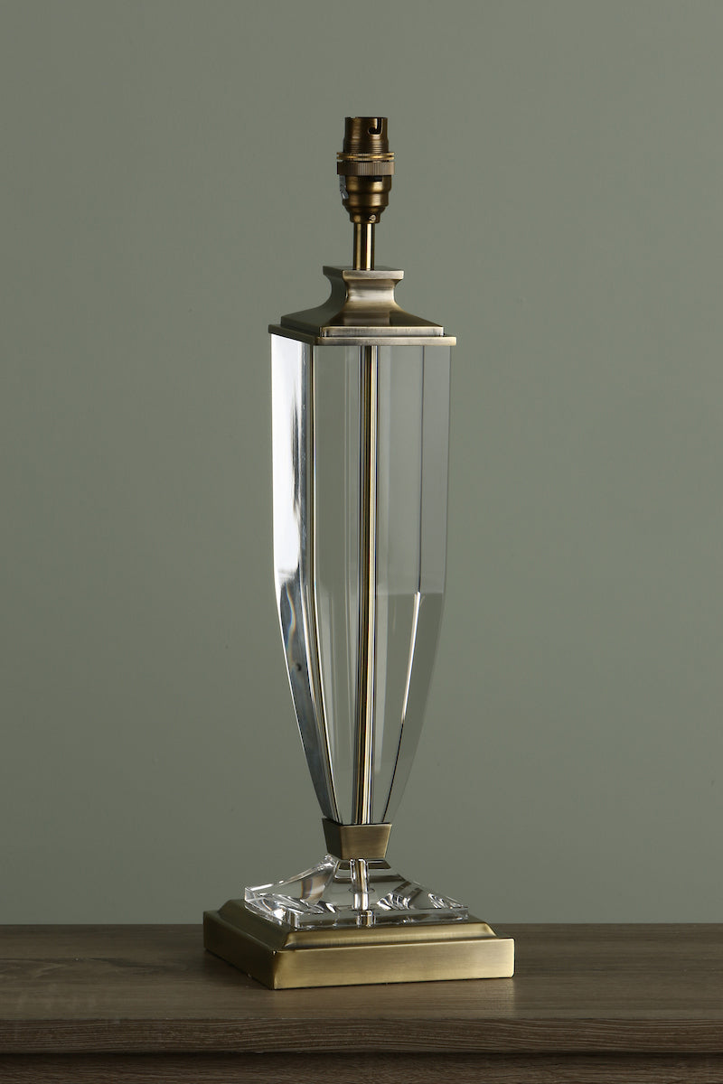 Laura Ashley Carson Large Table Lamp Antique Brass & Crystal Base Only