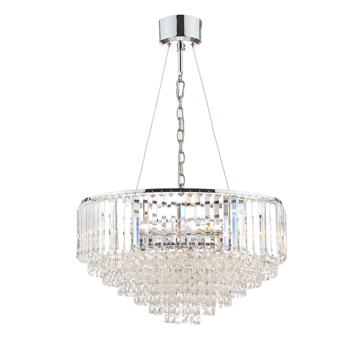 Laura Ashley Vienna 9lt Chandelier Crystal & Polished Chrome