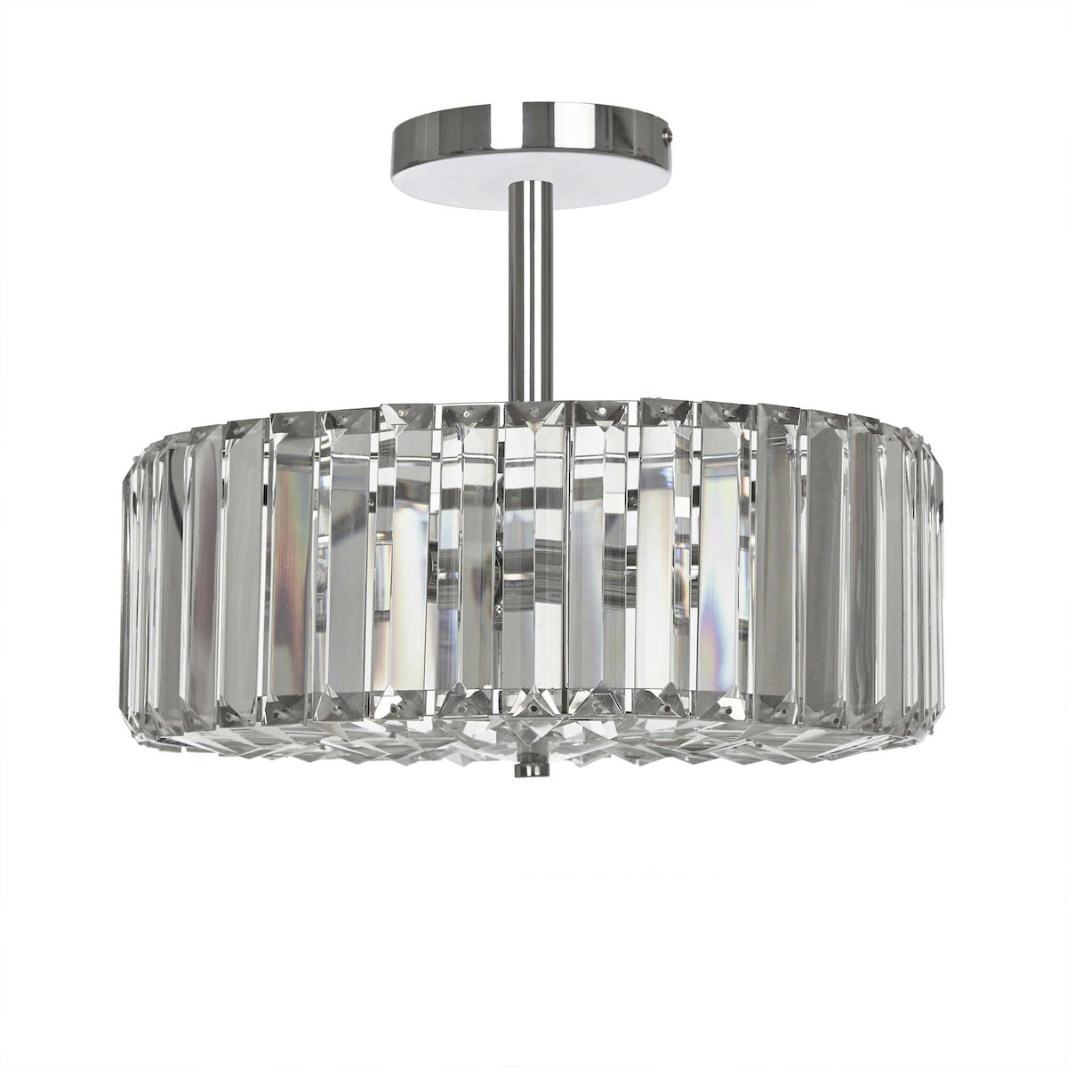 Laura Ashley Fernhurst 3lt Semi Flush Polished Chrome Glass