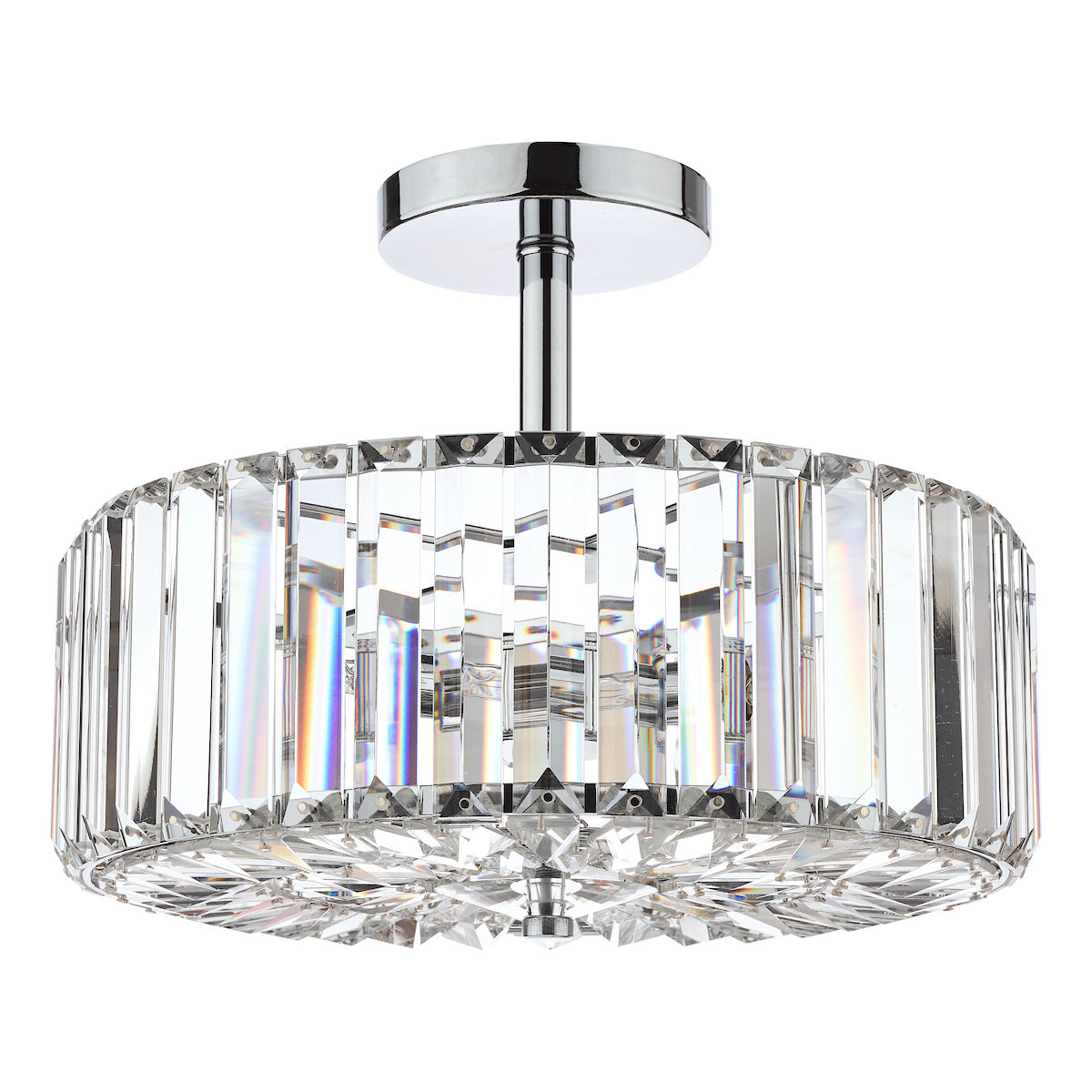 Laura Ashley Fernhurst 3lt Semi Flush Polished Chrome Glass