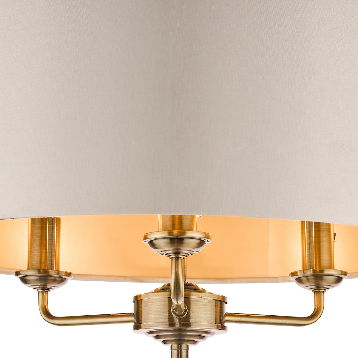 Laura Ashley Sorrento 3 Light Floor Lamp Antique Brass With Ivory Shade