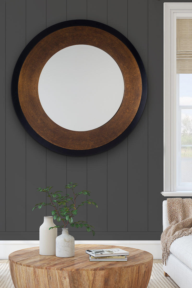 Large Round Mirror Mottled Bronze