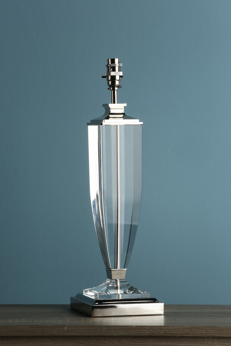 Laura Ashley Carson Large Table Lamp Polished Nickel & Crystal Base Only