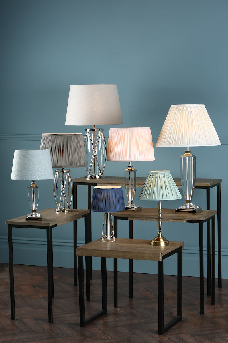 Laura Ashley Carson Large Table Lamp Polished Nickel & Crystal Base Only