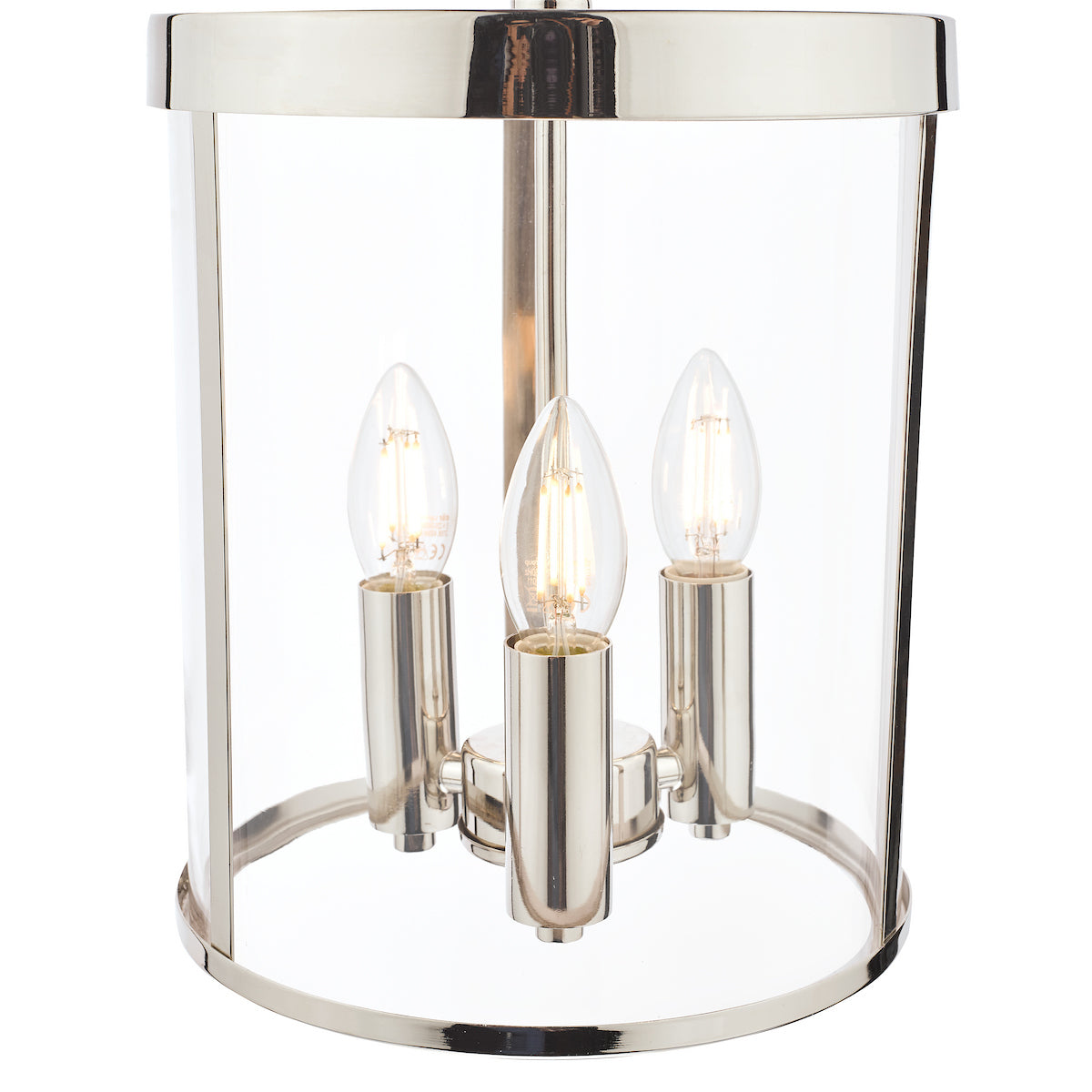 Laura Ashley Selbourne 3lt Lantern Polished Nickel Glass