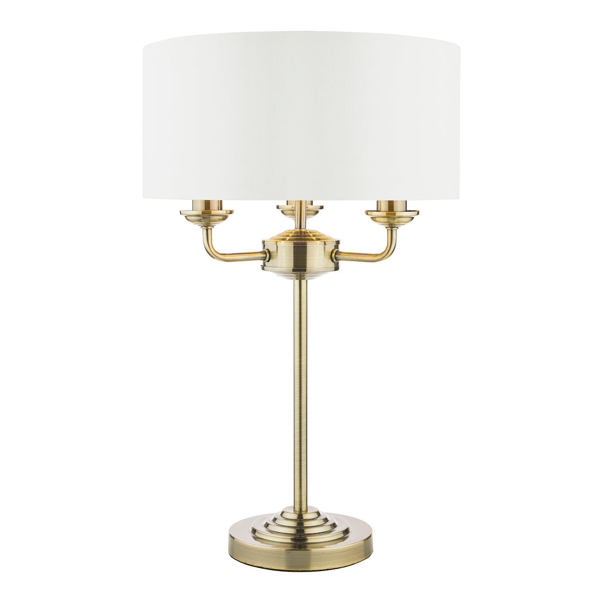 Laura Ashley Sorrento 3 Light Table Lamp Antique Brass With Ivory Shade