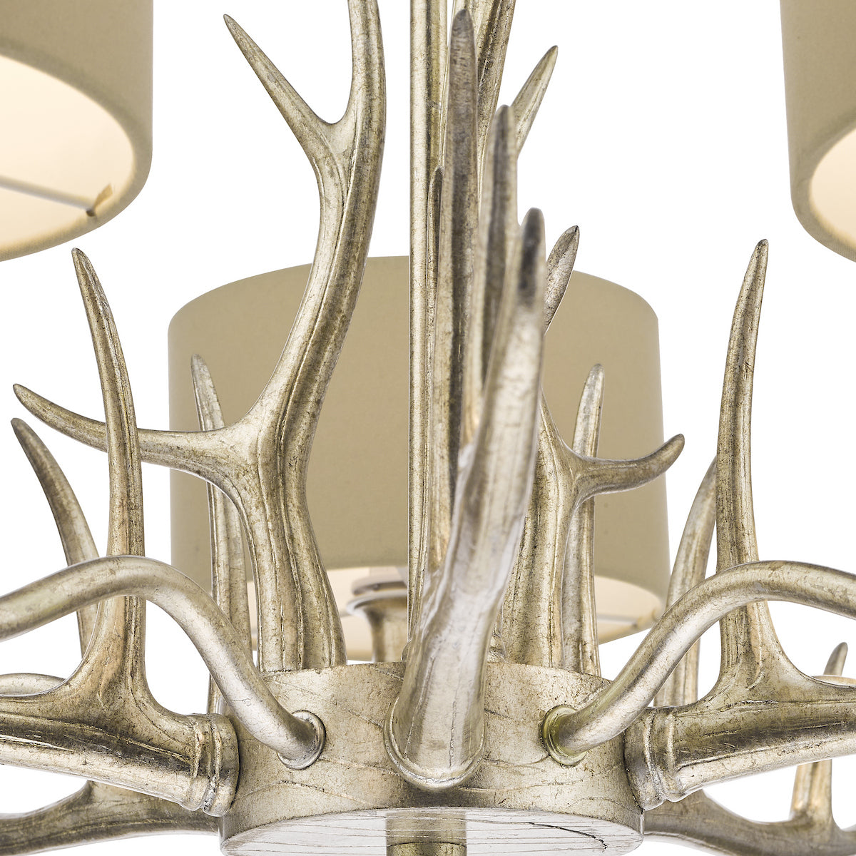 Laura Ashley Mulroy 5lt Antler Chandelier Champagne With Shades