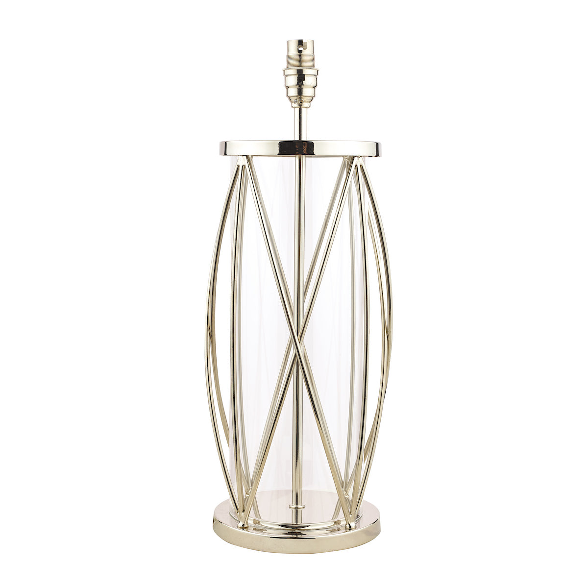 Laura Ashley Beckworth Large Table Lamp Polished Nickel Glass Base Only
