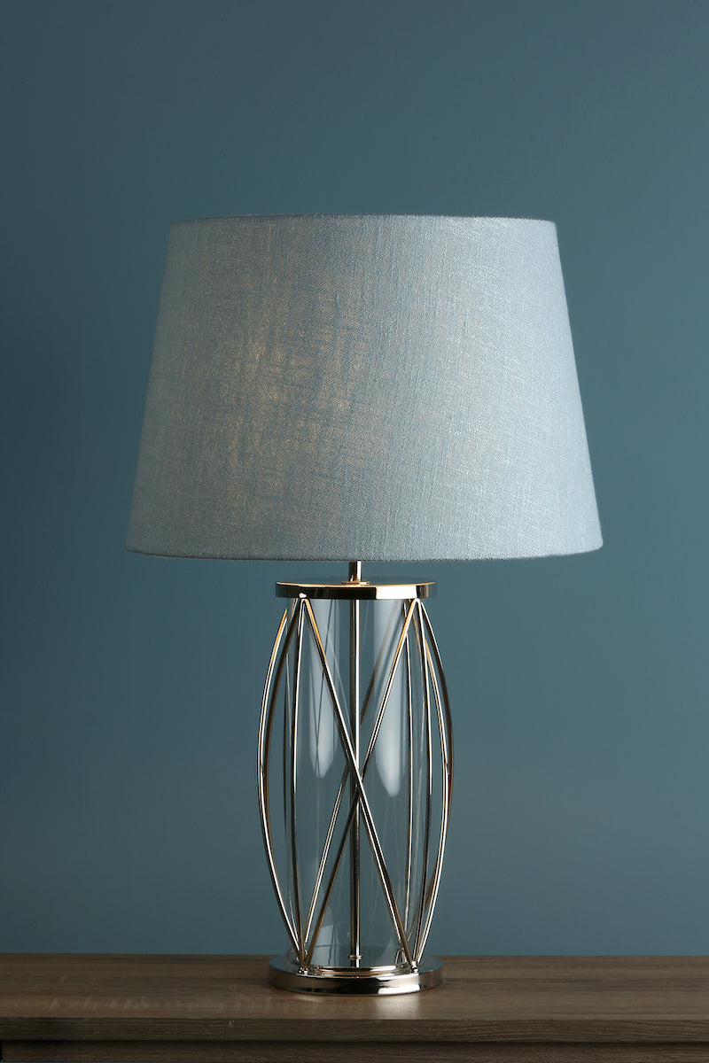 Laura Ashley Beckworth Large Table Lamp Polished Nickel Glass Base Only