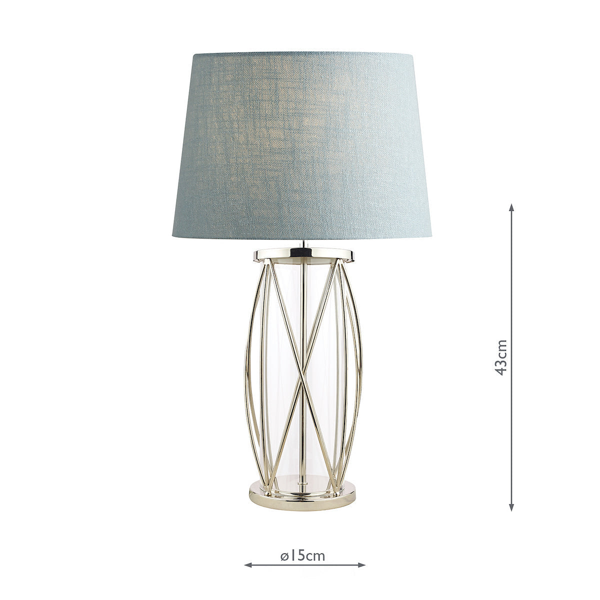 Laura Ashley Beckworth Large Table Lamp Polished Nickel Glass Base Only
