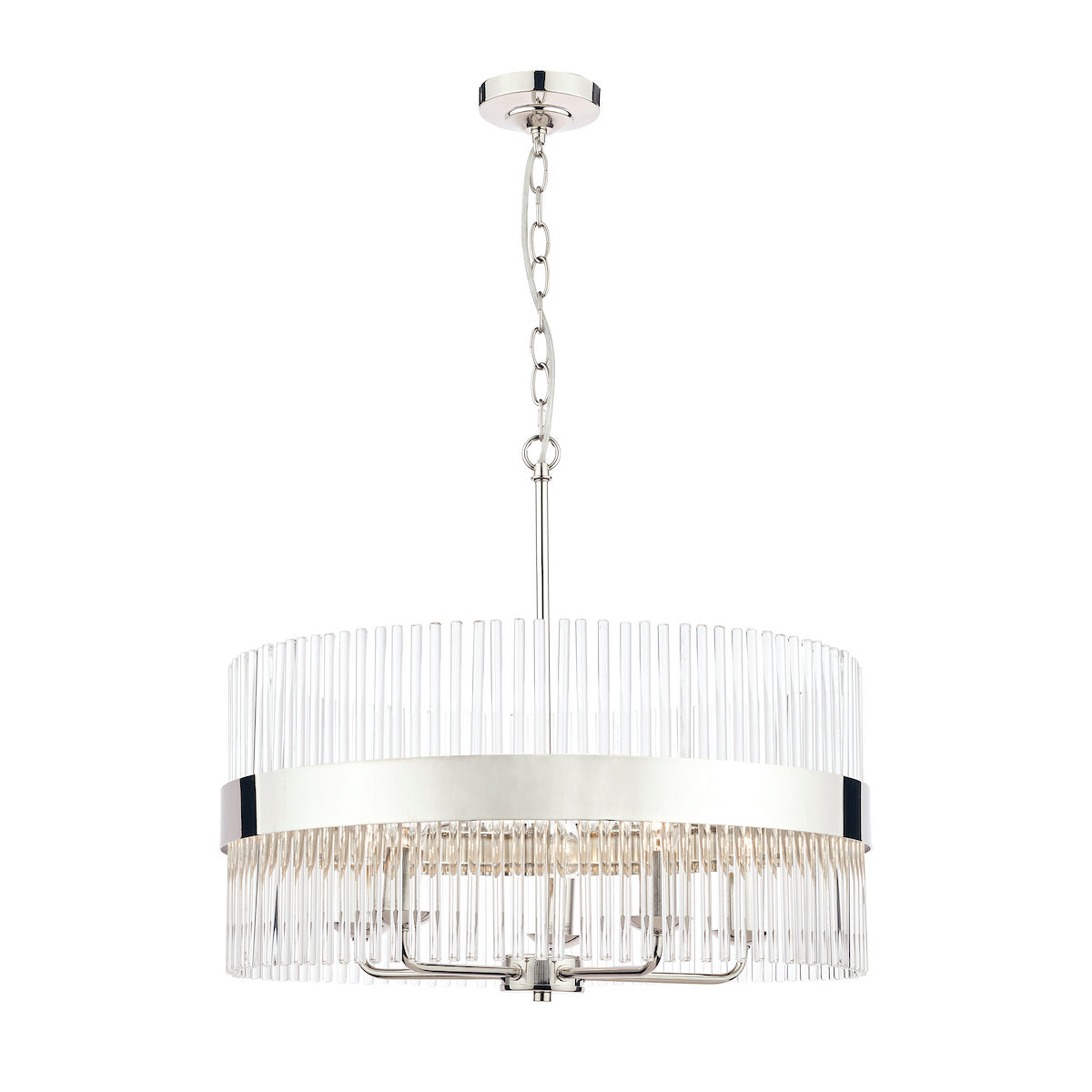 Laura Ashley Alexa 5lt Pendant Polished Nickel Glass Rods