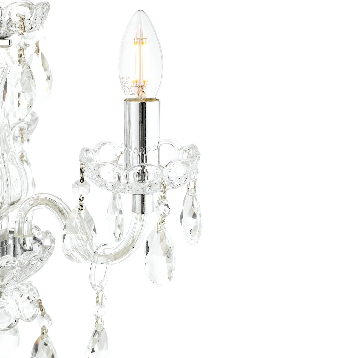 Laura Ashley Harriet 3 Light Crystal & Polished Chrome Chandelier