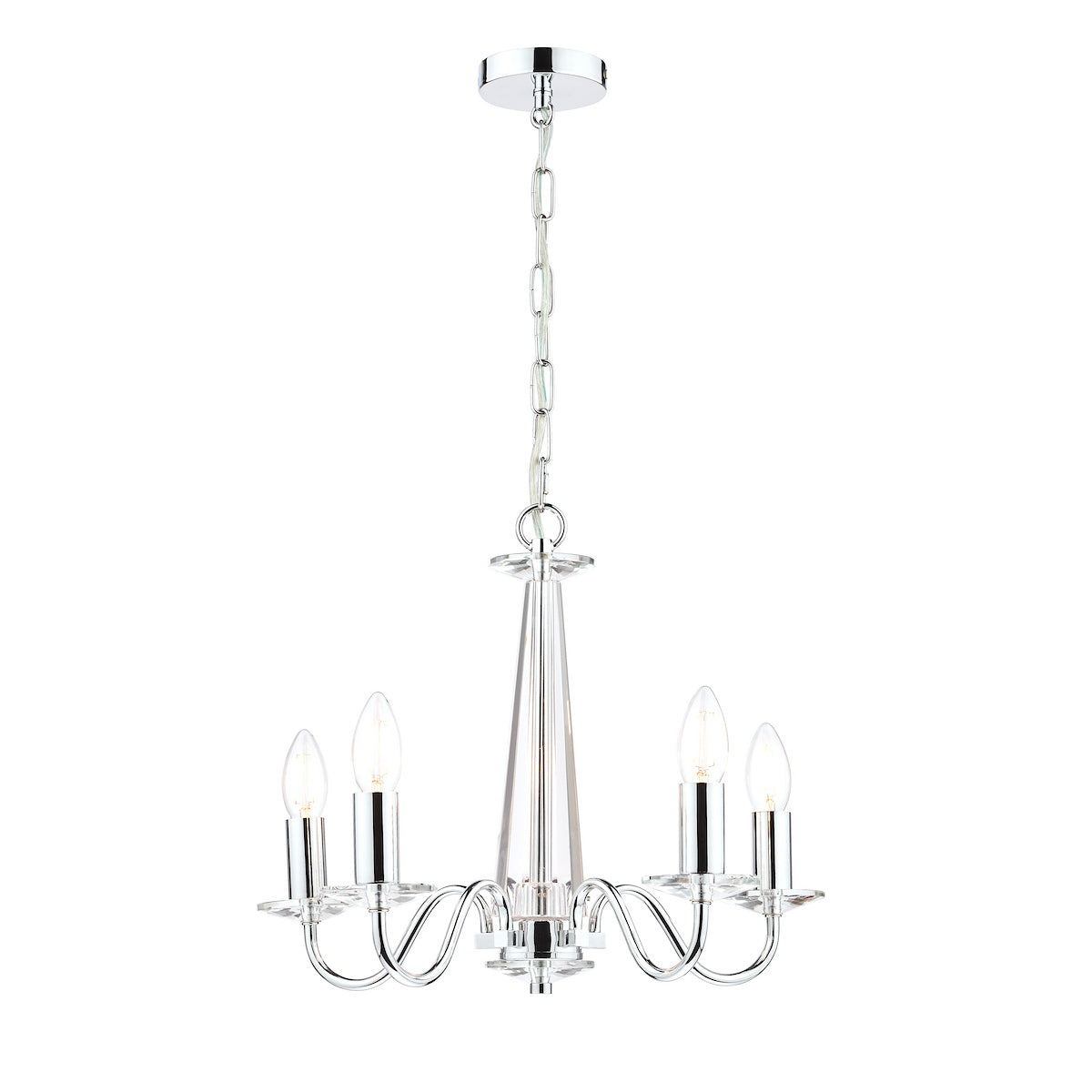 Laura Ashley Blake 5lt Chandelier Cut Glass & Polished Chrome