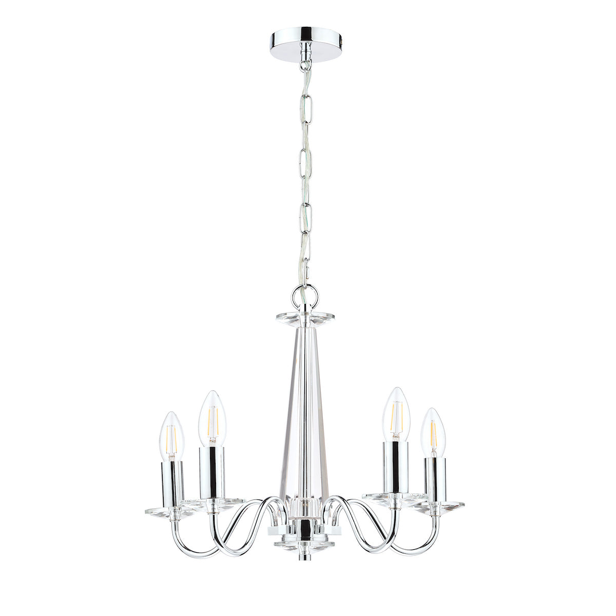 Laura Ashley Blake 5lt Chandelier Cut Glass & Polished Chrome