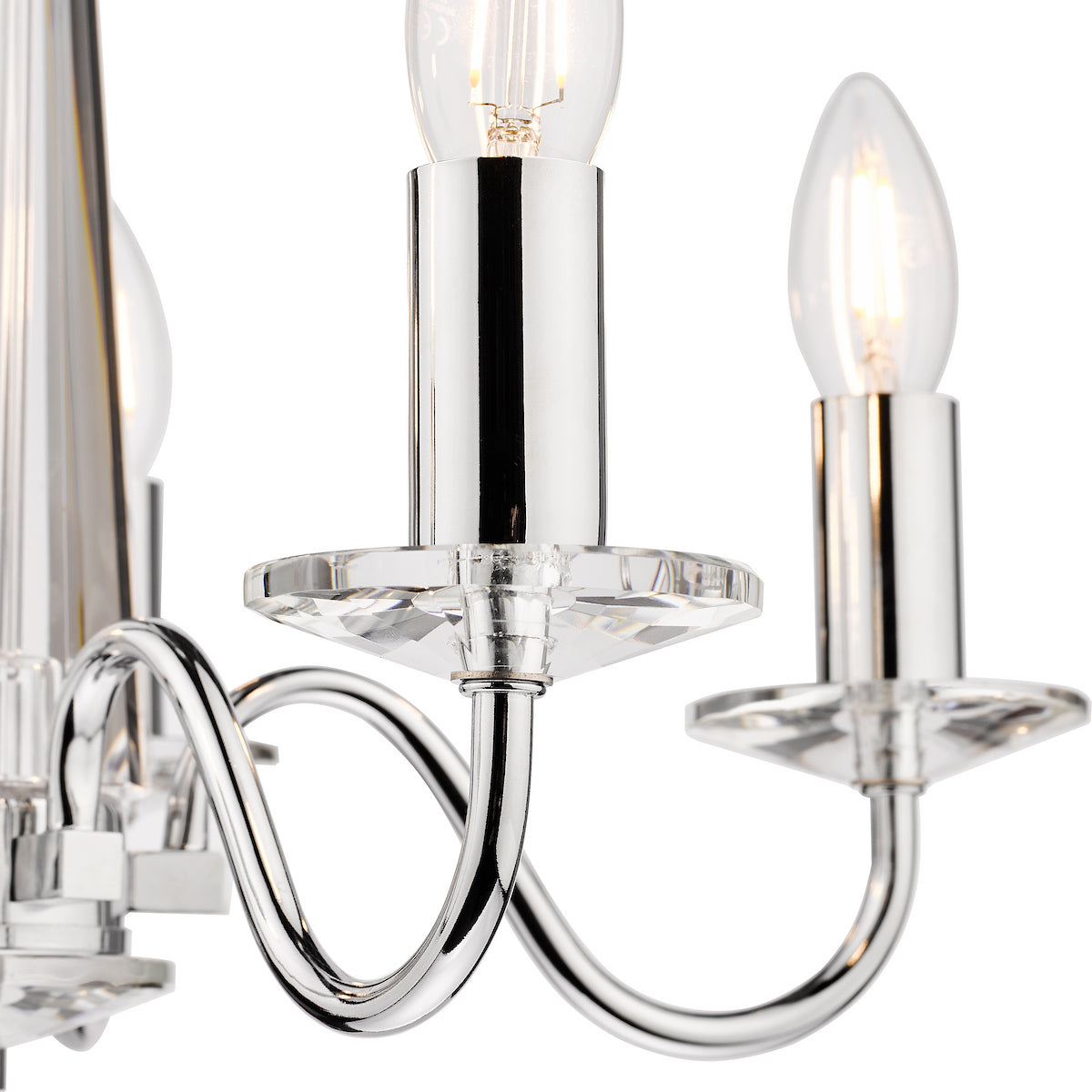 Laura Ashley Blake 5lt Chandelier Cut Glass & Polished Chrome