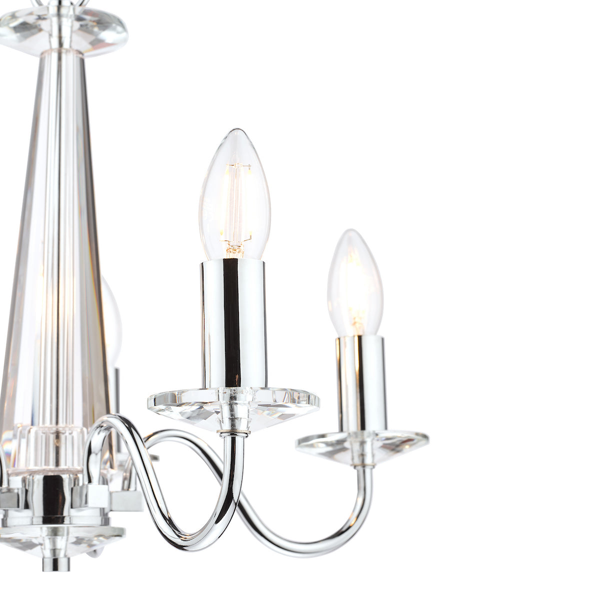 Laura Ashley Blake 5lt Chandelier Cut Glass & Polished Chrome
