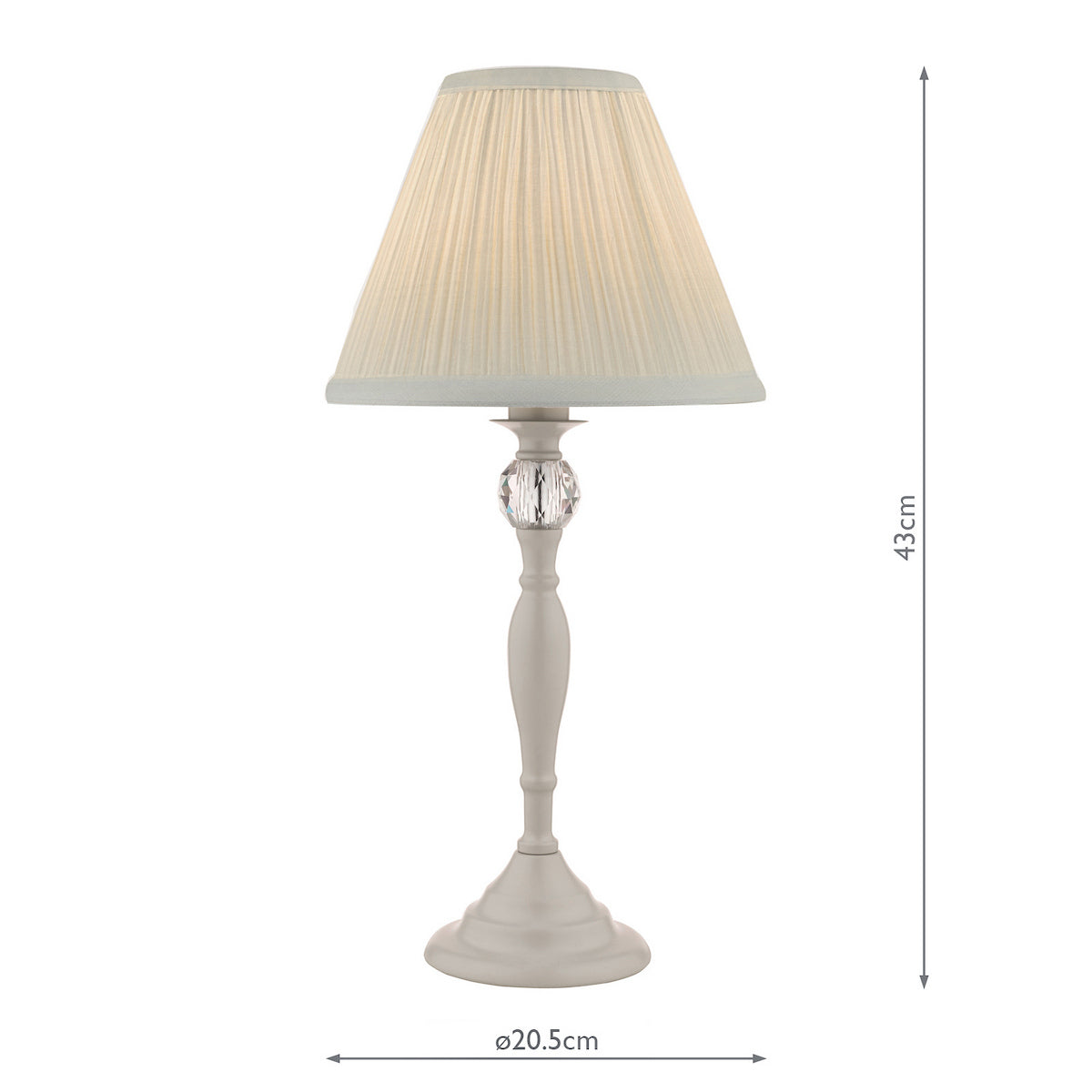 Laura Ashley Ellis Table Lamp Grey With Grey Shade