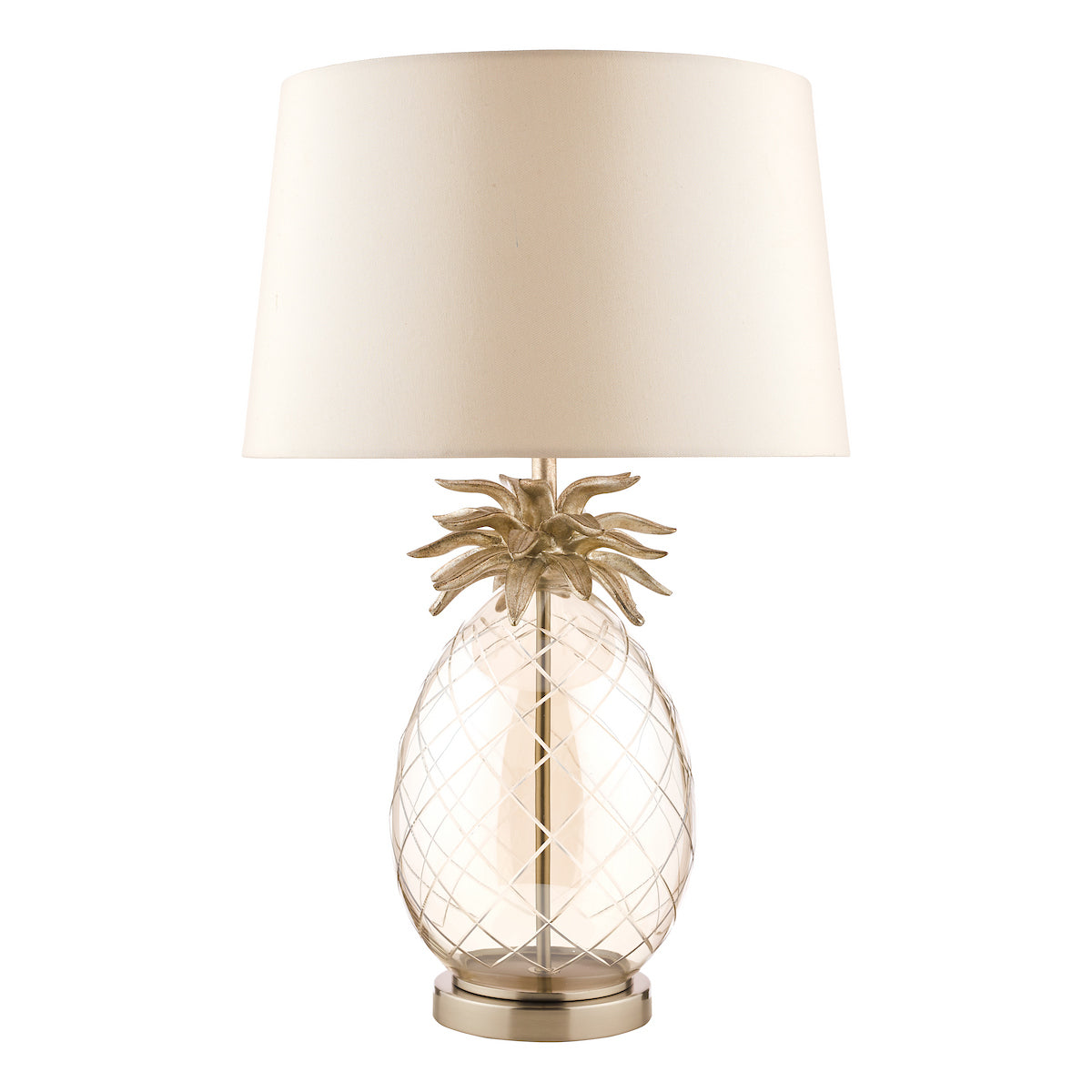Laura Ashley Pineapple Large Table Lamp Champagne Cut Glass With Shade