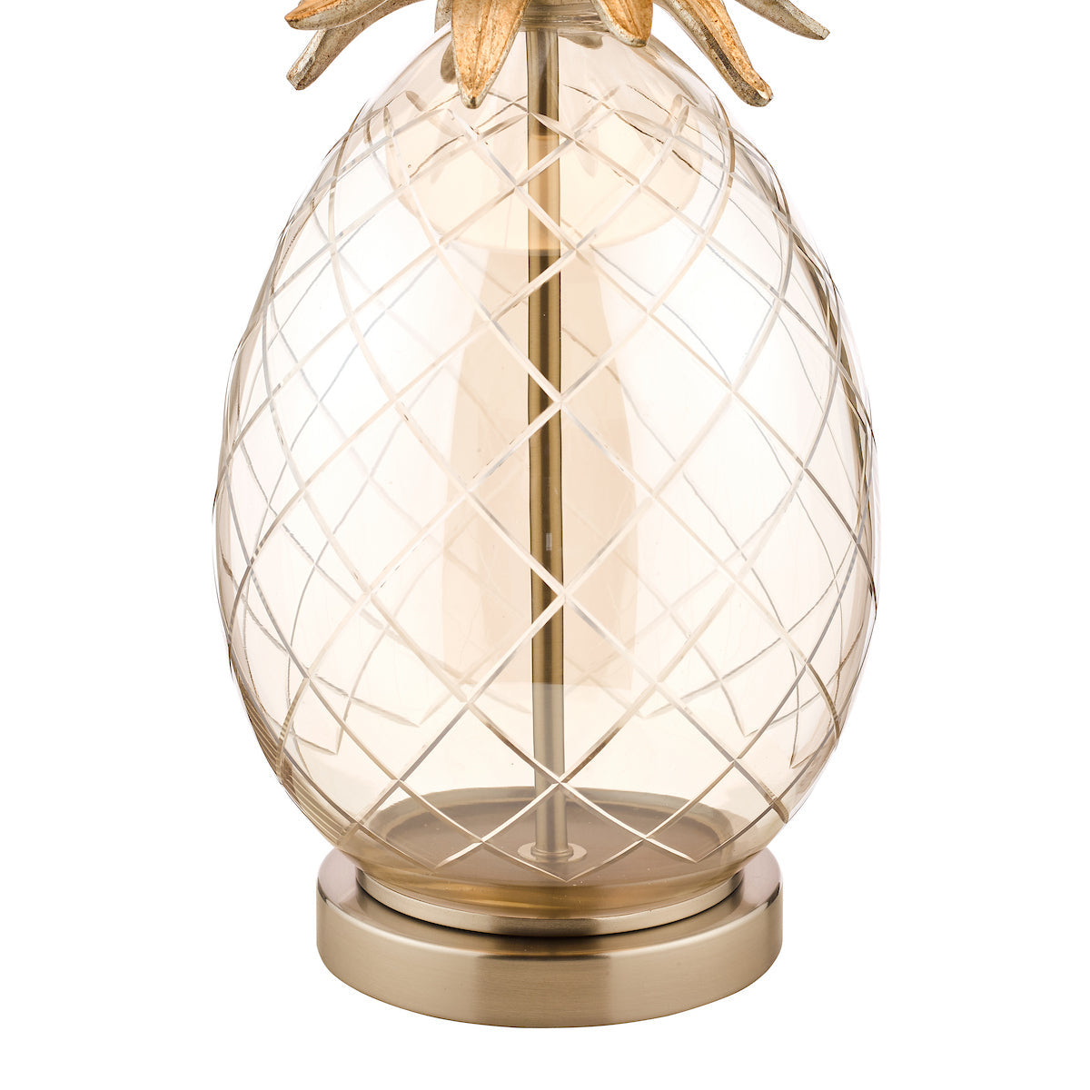 Laura Ashley Pineapple Large Table Lamp Champagne Cut Glass With Shade