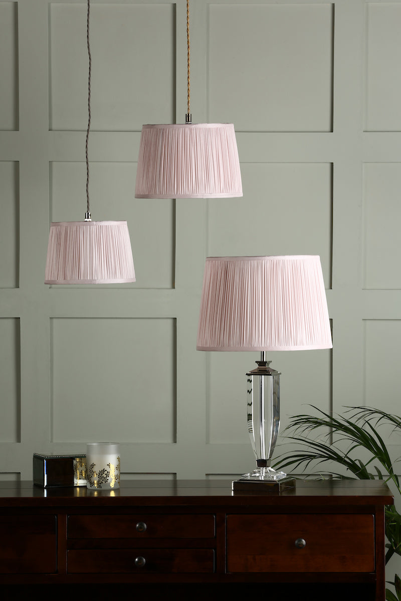 Laura Ashley Hemsley Pleated Silk Empire Drum Shade Pink 30cm/12 inch