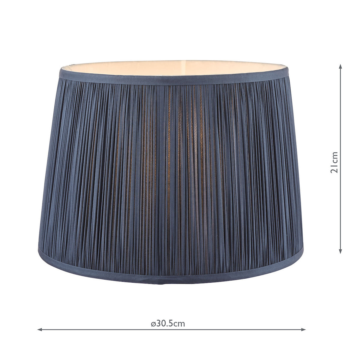 Laura Ashley Hemsley Pleated Silk Empire Drum Shade Midnight Blue 30cm/12 inch