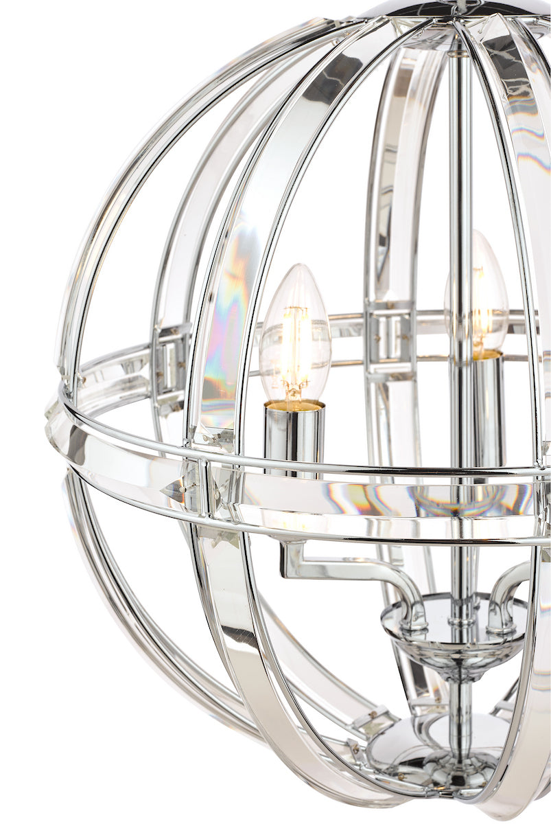 Laura Ashley Aidan Glass & Polished Chrome 3 Light Globe Chandelier