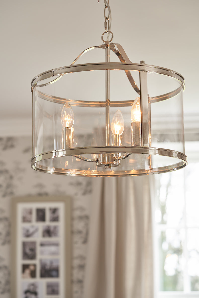 HARRINGTON 3LT POLISHED NICKEL LANTERN E14