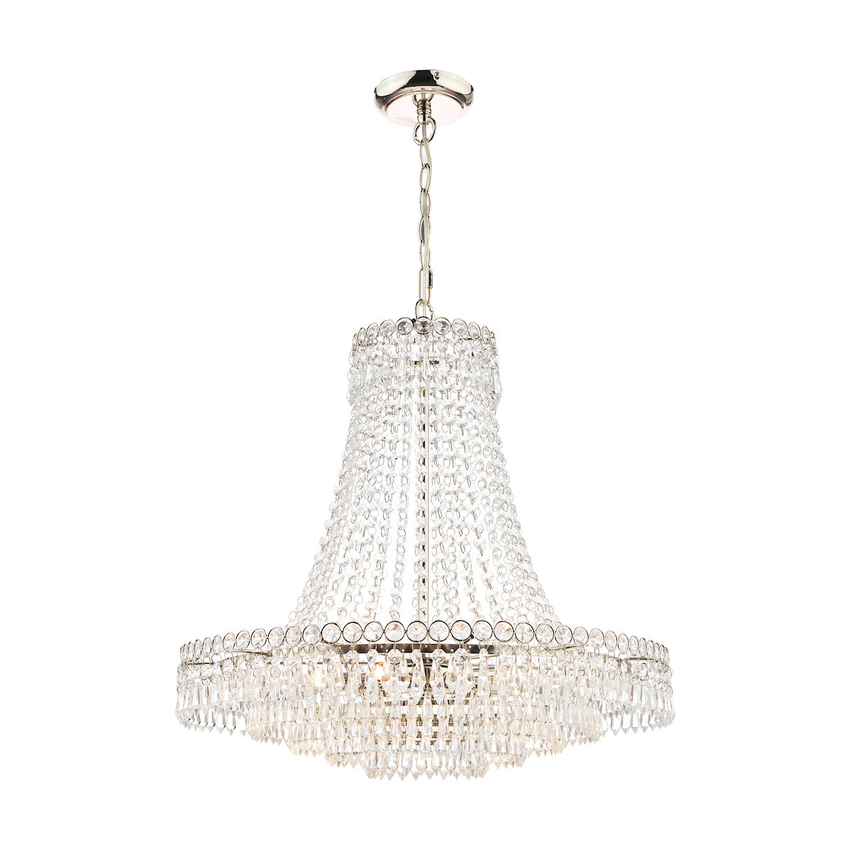 Laura Ashley Enid Grand 5lt Chandelier Polished Nickel & Cut Glass