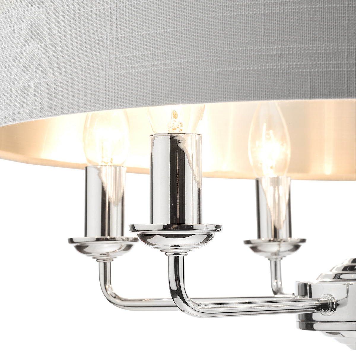 Laura Ashley Sorrento 6 Light Pendant Polished Nickel With Silver Shade