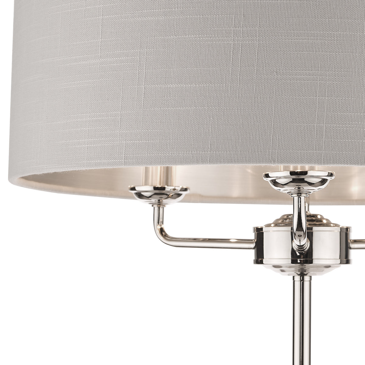 Laura Ashley Sorrento 3 Light Floor Lamp Polished Nickel With Silver Shade